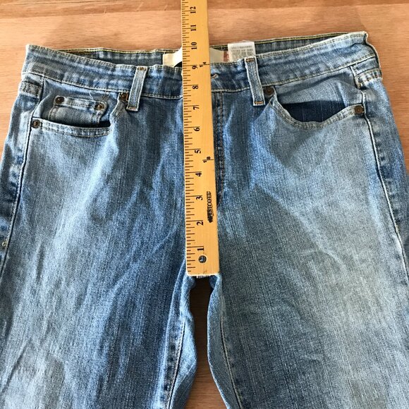 Levi's 519 Flare Jeans Women 11M Blue Mid Rise Medium Wash Stretch Skater Grunge - Picture 8 of 12